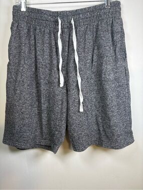 Men's Gray Drawstring Hybrid Shorts with White Cord